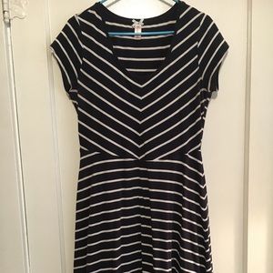 Navy blue striped dress